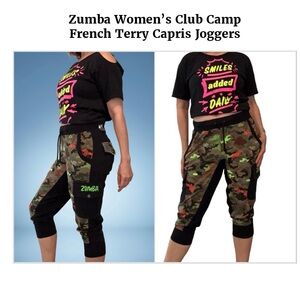 Zumba Fitness Women’s Club Camp French Terry Capris Joggers